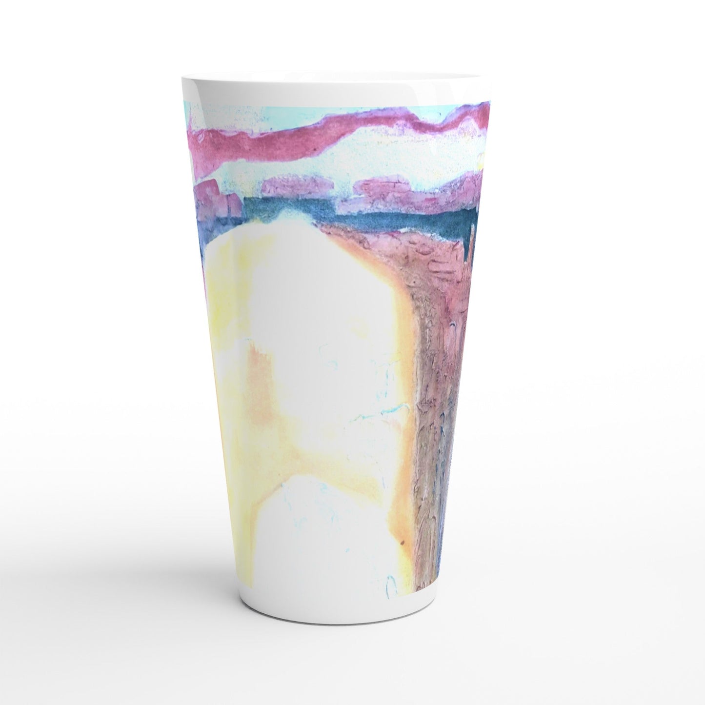 17oz White Ceramic Latte Mug 13 Different Styles