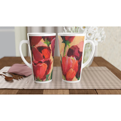 17oz White Ceramic Latte Mug 13 Different Styles