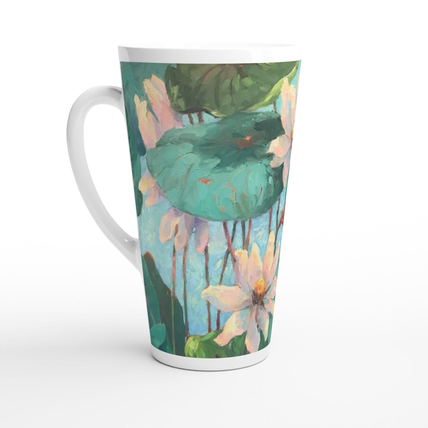 17oz White Ceramic Latte Mug 13 Different Styles