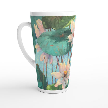 17oz White Ceramic Latte Mug 13 Different Styles