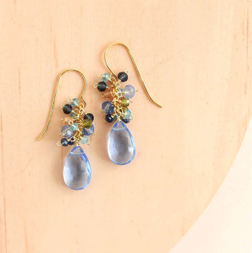 Sky Blue Quartz Bala Earrings