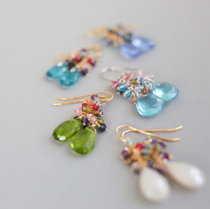 Sky Blue Quartz Bala Earrings