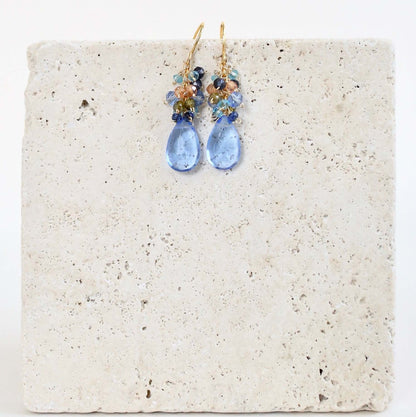 Sky Blue Quartz Bala Earrings