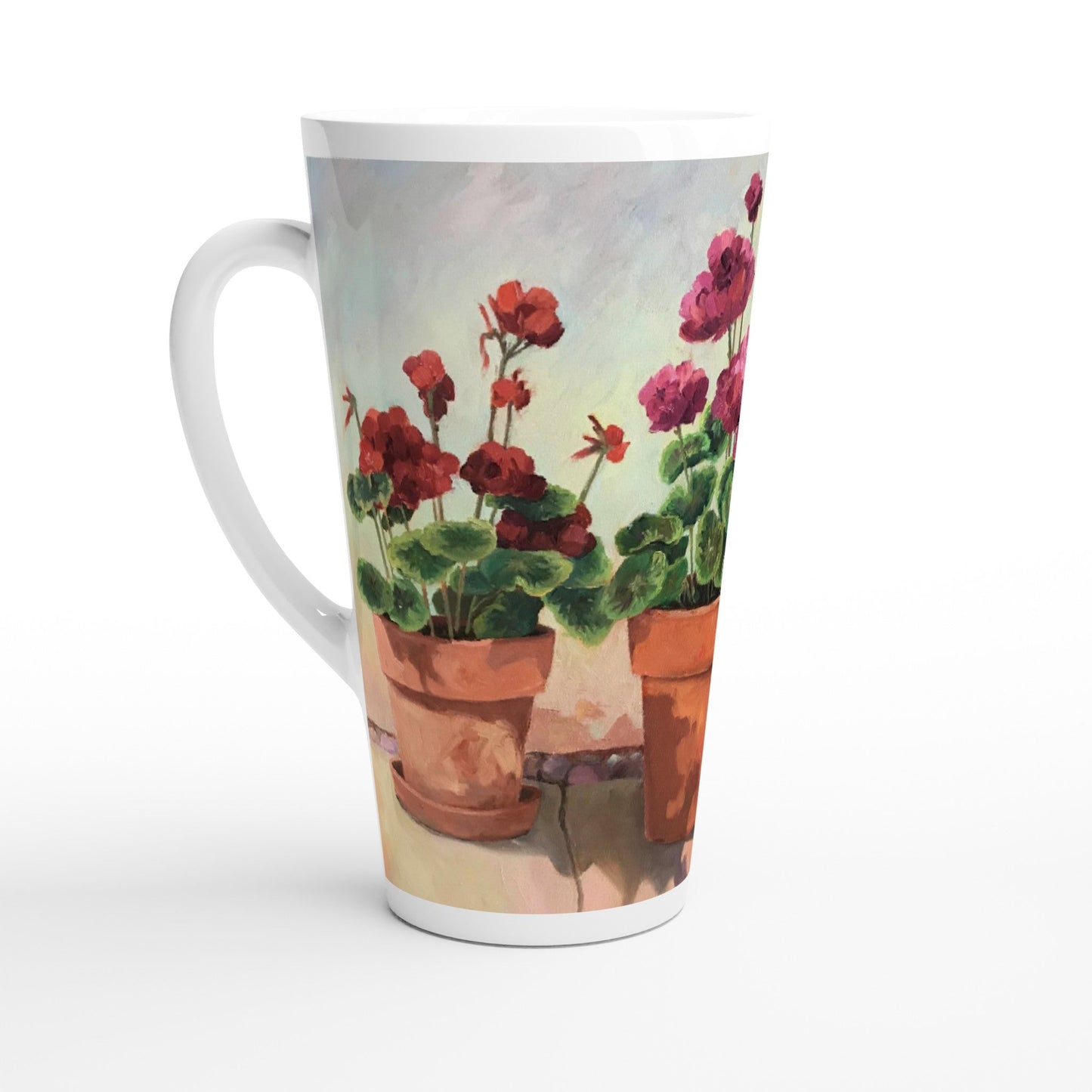 17oz White Ceramic Latte Mug 13 Different Styles