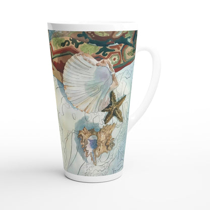 17oz White Ceramic Latte Mug 13 Different Styles