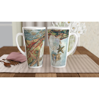 17oz White Ceramic Latte Mug 13 Different Styles