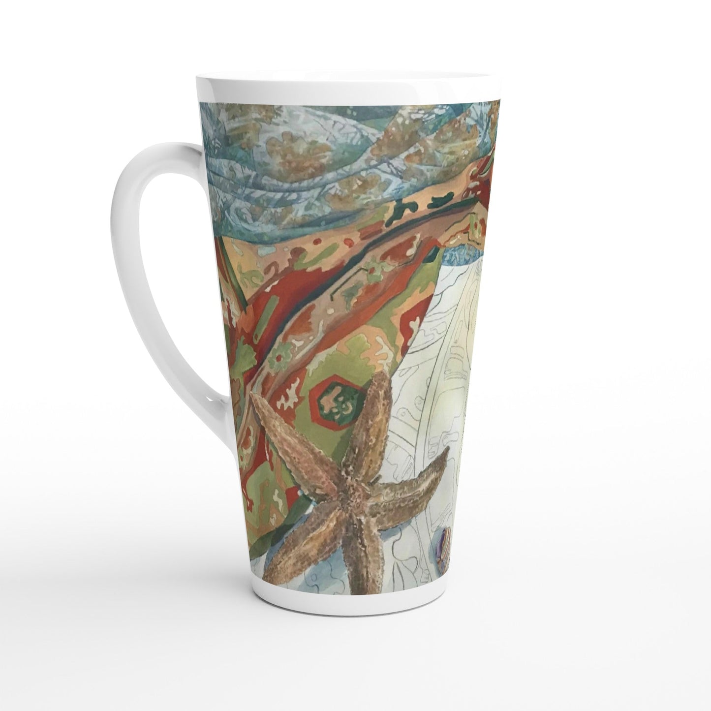 17oz White Ceramic Latte Mug 13 Different Styles