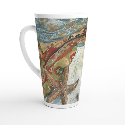 17oz White Ceramic Latte Mug 13 Different Styles