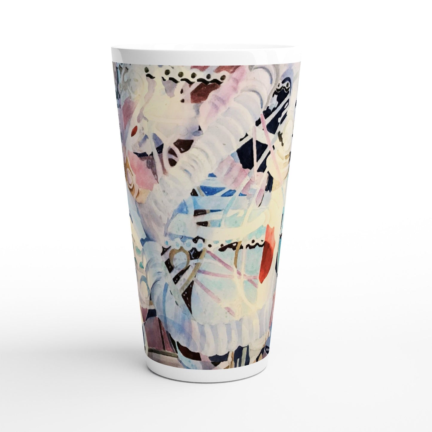 17oz White Ceramic Latte Mug 13 Different Styles