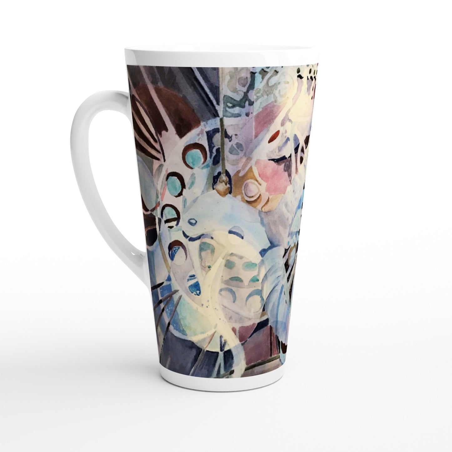 17oz White Ceramic Latte Mug 13 Different Styles