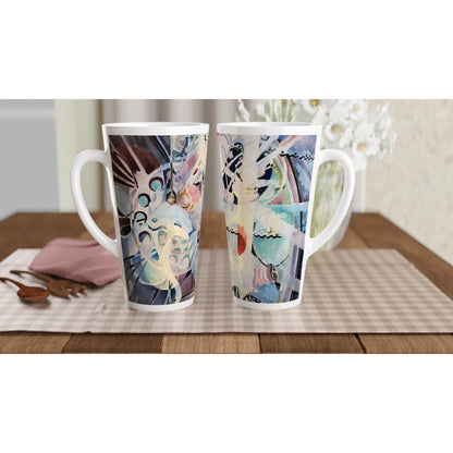 17oz White Ceramic Latte Mug 13 Different Styles