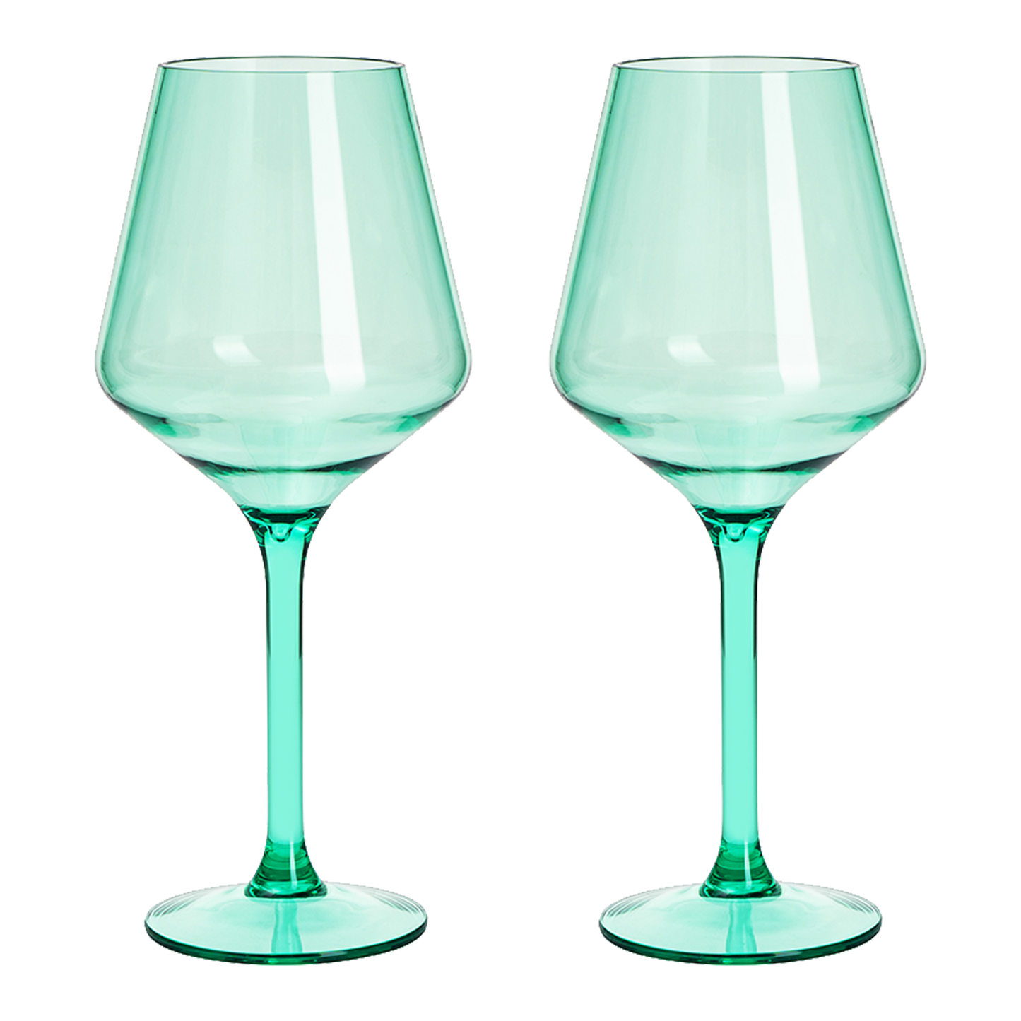 Floating Wine Glasses for Pool - Set of 2-15 OZ Spring Summer (Green)